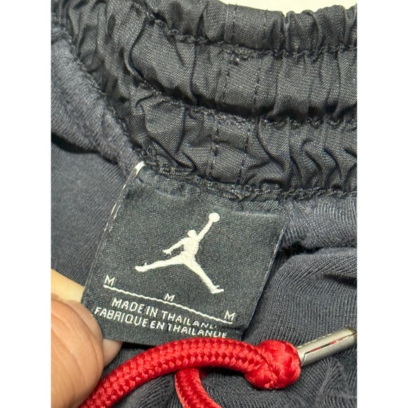 VTG Jordan Black Track Pants Mens Medium Nylon Warm Up Athletic Sportswear - Picture 3 of 6